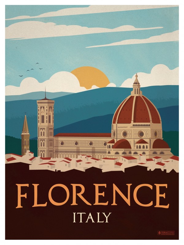 Vintage Florence travel poster  Print